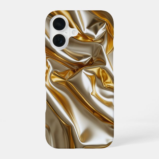 Gold Metallic Silk Texture iPhone Case (Back)