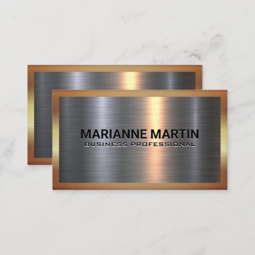 Gold Metallic Silver Background  Shiny Business Card