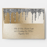 Trendy Faux Glitter Rose Gold Elegant 5x7 Envelope, Zazzle in 2023