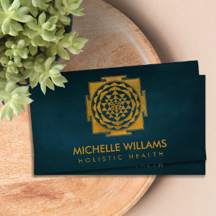 Gold Metallic  Sri Yantra  / Sri Chakra  Business  Card