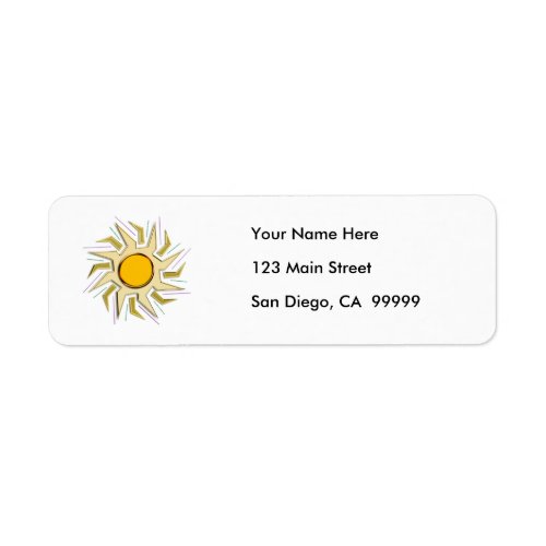 Gold Metallic Super Sun Sign Label