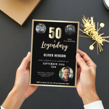 Gold Metallic Surprise 3 Photo 50th Birthday