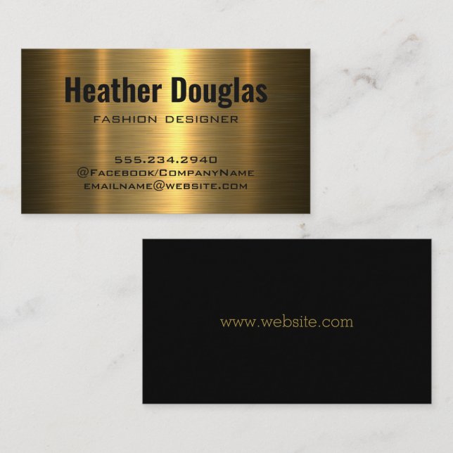 Gold Metallic | Texture Business Card (Front/Back)