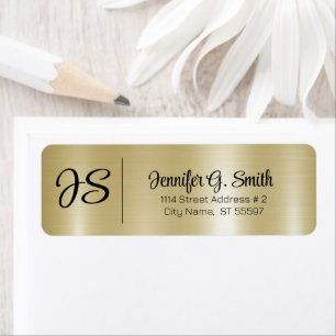 Gold Metallic texture Custom Black Typography Label