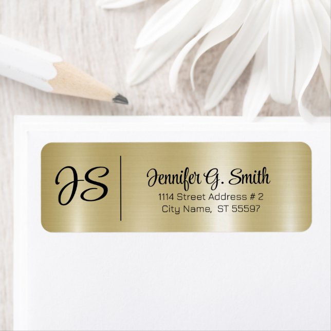 Gold Metallic texture Custom Black Typography Label (Insitu)