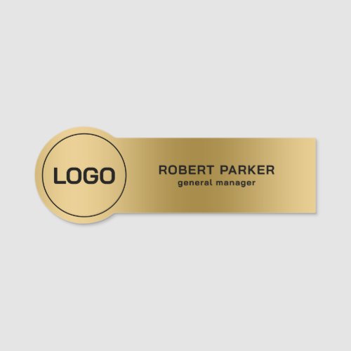 Gold Metallic Texture Logo Name Tag