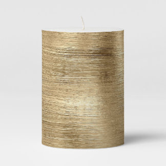 Gold metallic texture rustic shimmer stylish pillar candle