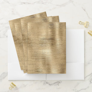Gold metallic texture rustic shimmer stylish pocket folder