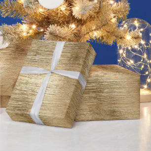Gold metallic texture rustic shimmer stylish wrapping paper