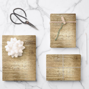 Gold metallic texture rustic shimmer stylish wrapping paper sheets