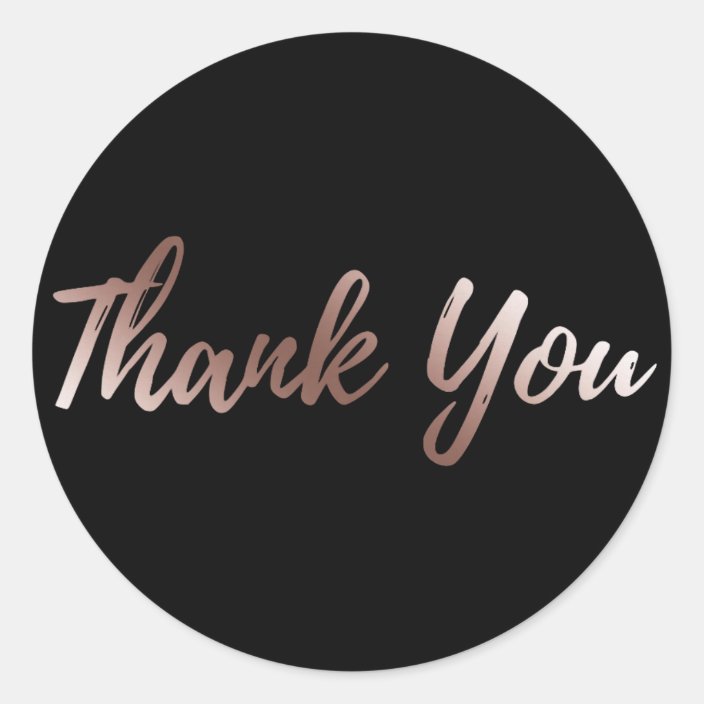 Gold Metallic Thank You Classic Round Sticker | Zazzle.com