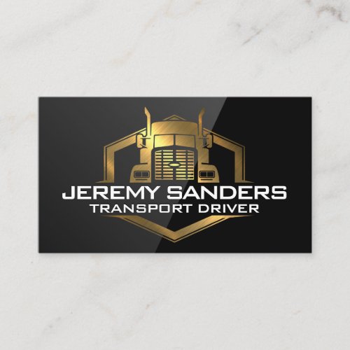 Gold Metallic Truck Logo | Black Gloss Business Card