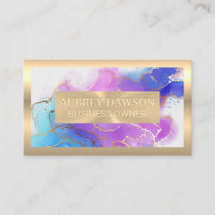 Gold Metallic Watercolor Gold Foil Business Card