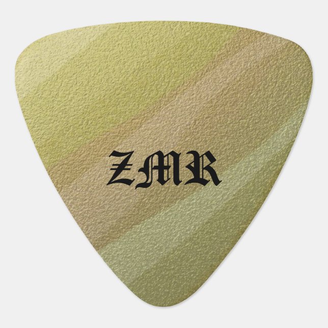 Gold Metallic Waves Guitar Pick (Front)