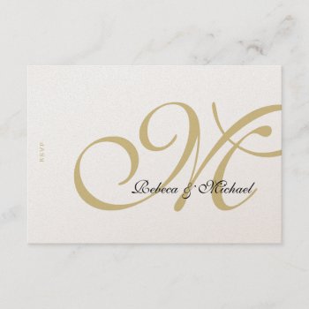 Gold Metallic Wedding Rsvp Card by weddingsNthings at Zazzle