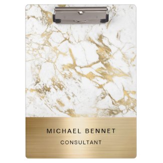 Gold Metallic White Marble Consultant Business