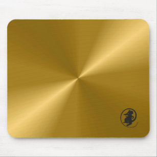 Gold  Metallic with Mouse Logo Gel Mousepad