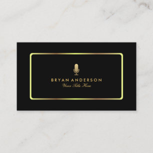 Gold Microphone Business Card