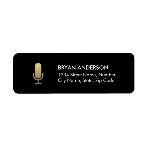 Gold Microphone Return Address Label