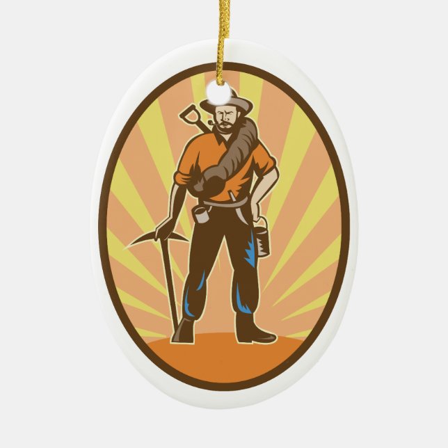 Gold Miner Ceramic Ornament (Front)