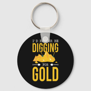 Gold Miner Digger Prospecting Treasure Hunting For Keychain