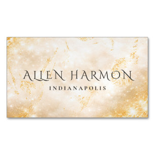 Gold Minimal Custom Family Name   5-Minute Edit Business Card Magnet