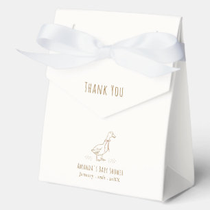 Gold Minimal Elegant Boho Silly Goose Baby Shower Favor Boxes