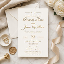 Gold Minimal Look Wedding Invitation Template