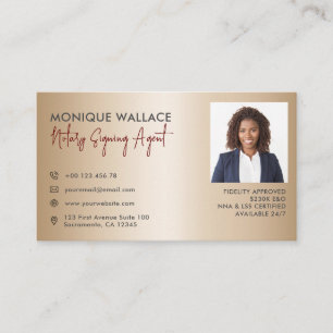 Gold Minimal Professional Photo Notary Service Business Card