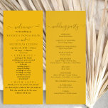 Gold Minimal Script Text Wedding Program<br><div class="desc">Minimal simple Text and script Wedding program that you can customize and personalize by yourself. The wedding program comes in a basic but elegant design with an affordable price in case you are searching for affordable wedding stationery.</div>