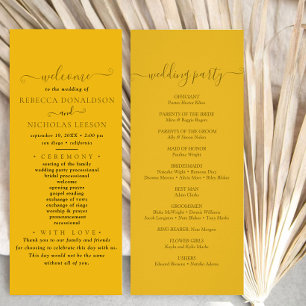 Gold Minimal Script Text Wedding Program