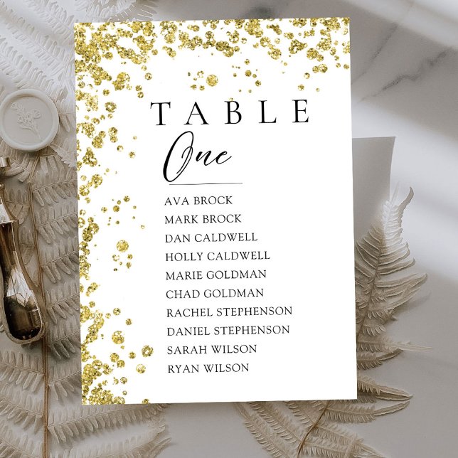 Gold Minimal Table Number Seating Chart (Creator Uploaded)