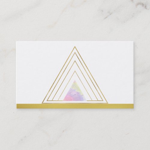   Gold Minimal Triangle Sacred Geometry Alchemy Business Card