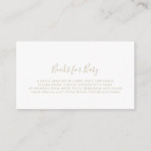 Gold Minimalist Baby Shower Book Request  Enclosure Card (Front)