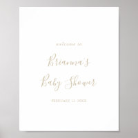 Gold Minimalist Baby Shower Welcome Poster