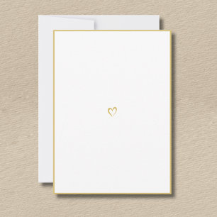 Gold Minimalist Border Little Heart No Text Note Card