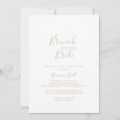 Gold Minimalist Brunch with the Bride Shower  Invitation (Front)