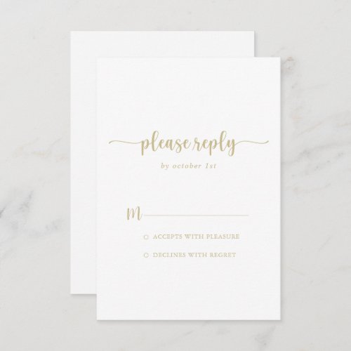 Gold Minimalist Calligraphy RSVP