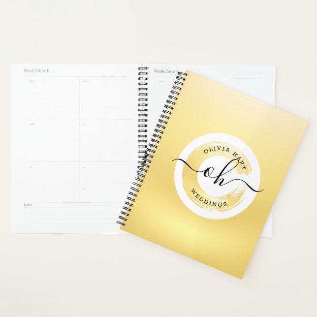 Gold Minimalist Elegant Logo Personalized Stylist Planner (Display)