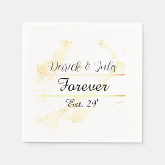 Gold Minimalist Elegant Wedding Napkin Template