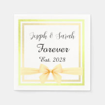 Gold Minimalist Elegant Wedding Napkin Template