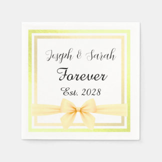 Gold Minimalist Elegant Wedding Napkin Template