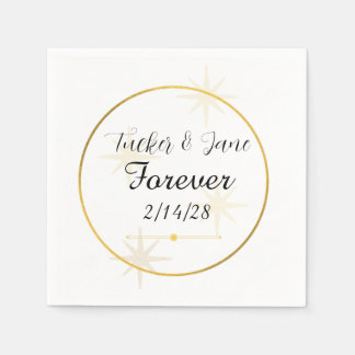 Gold Minimalist Elegant Wedding Napkin Template