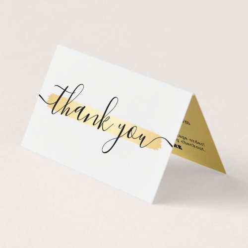 Gold Minimalist Logo Stylist Client Thank You Card