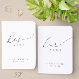 Gold Minimalist Modern Script Wedding Vows Book