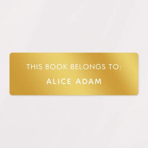 Gold Minimalist Modern This Book Belongs To Labels