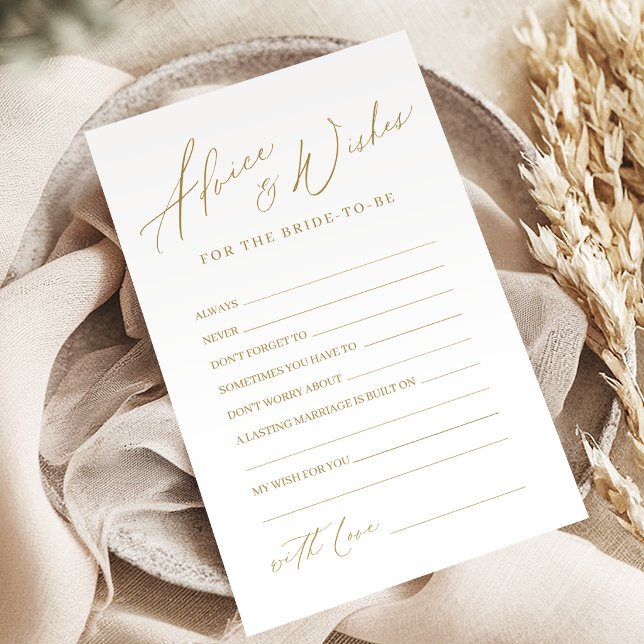 Gold minimalist modern wedding advice & wishes (Gold minimalist modern wedding advice & wishes)