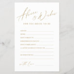 Gold minimalist modern wedding advice & wishes<br><div class="desc">These advice & wishes cards are sweet keepsakes for the bride and couple,  feature stylish modern script and text in gold color,  simple and clean. Great activity for bridal shower,  and wedding parties. 
See all the bridal shower games in collection.</div>