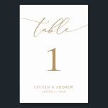 Gold Minimalist Modern Wedding | Event Custom Table Number<br><div class="desc">(**PLEASE NOTE: To order,  simply adjust your table number (and name/date) and add each number to your cart separately. Then check out once you are finished.) Beautiful,  elegant,  modern and minimalist,  table number card. Fully customizable with your names (or Event Name) and Date.</div>