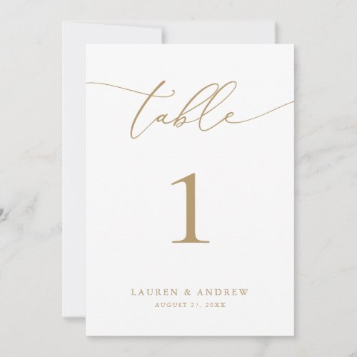 Gold Minimalist Modern Wedding_Event Table Number